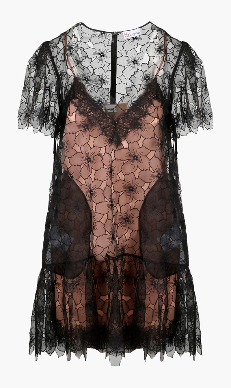 

Red Valentino Floral Embroidery Dress