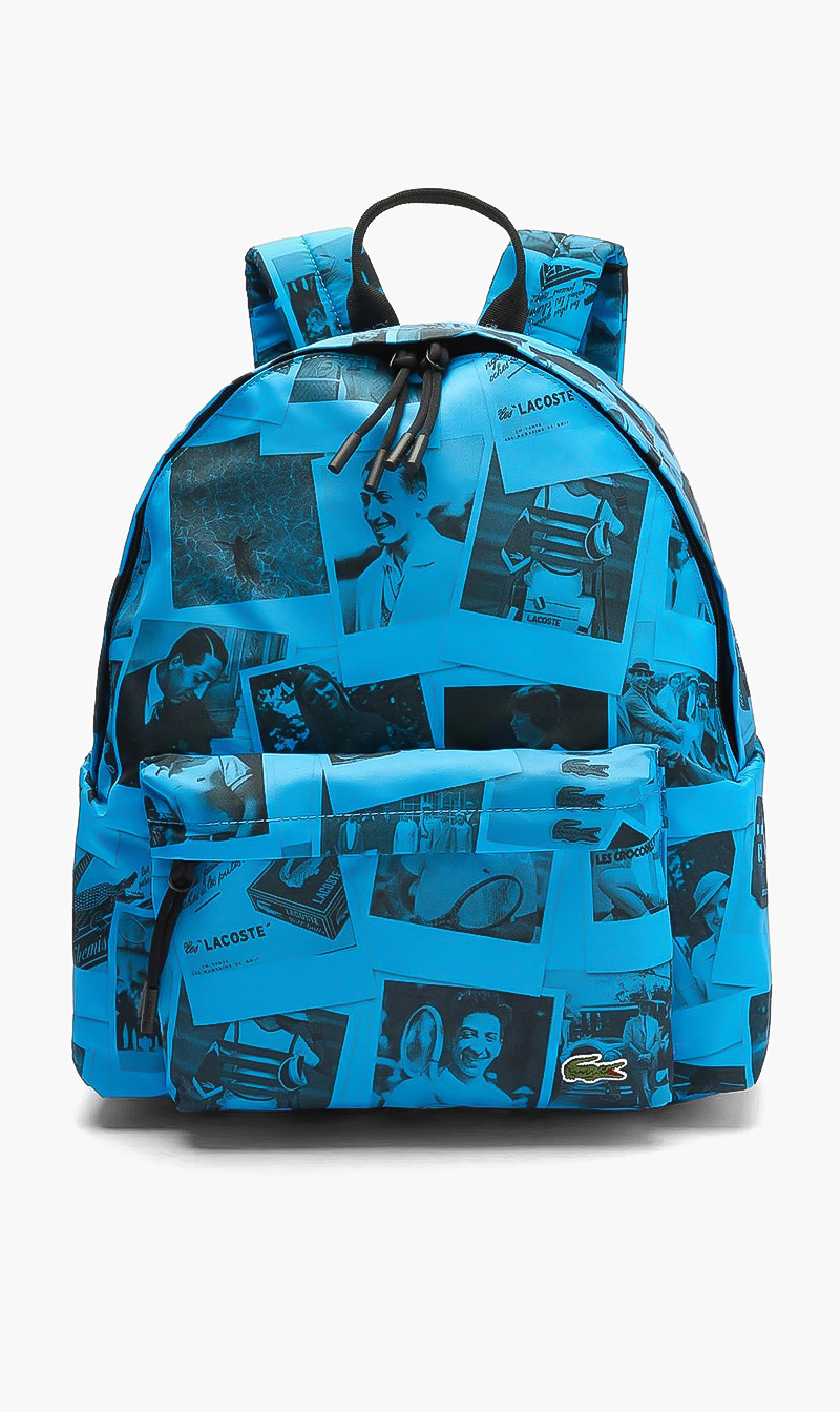 

Printed Canvas Backpack, Blue
