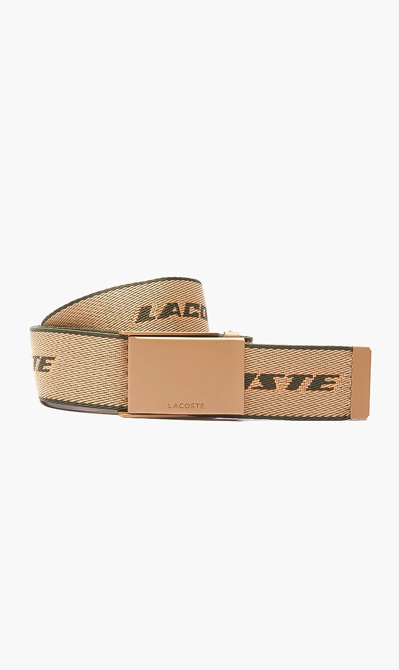 

Contrast Branded Canvas Belt, Brown