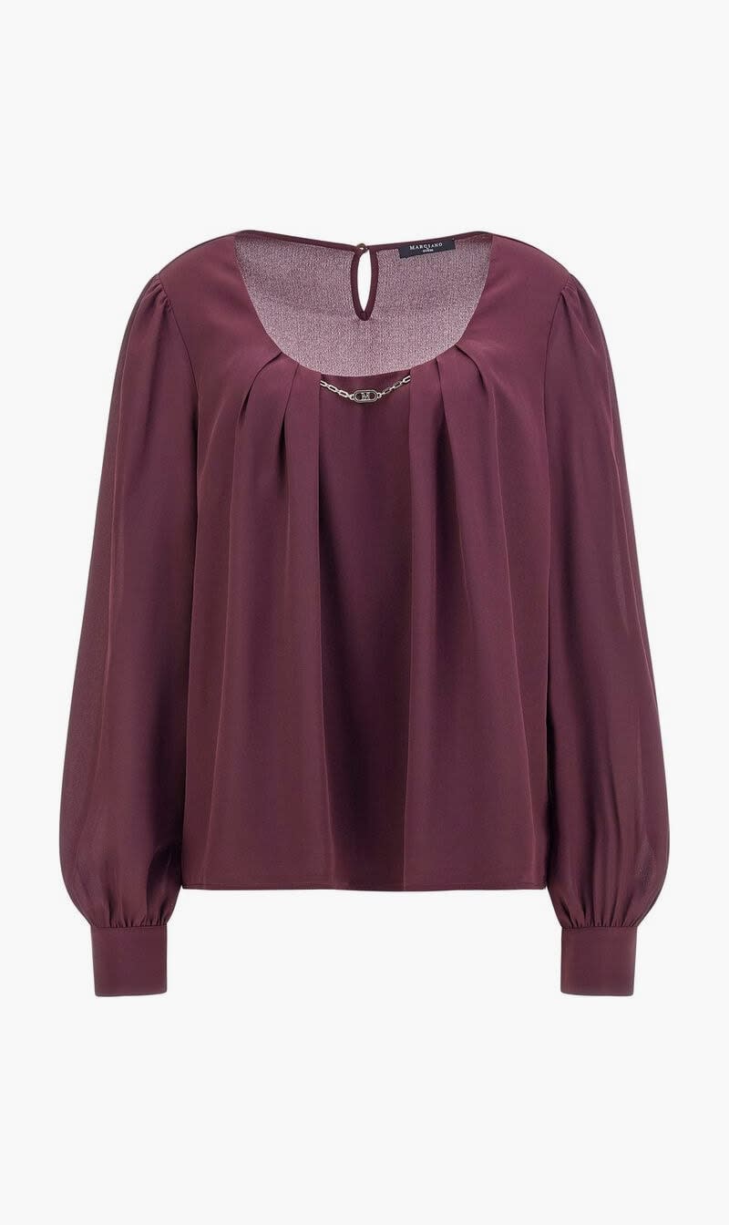 

Guess Purple Cora Ls Chain Blouse for Women | The Deal Outlet
