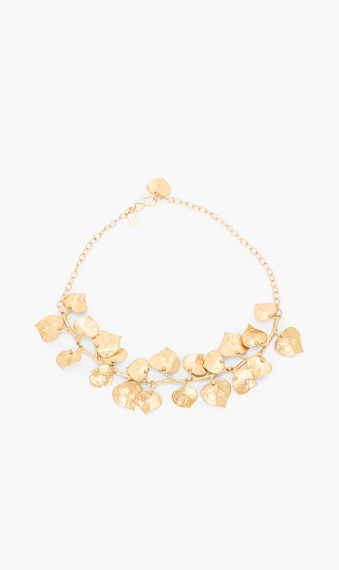 

Kenneth Jay Lane Satin Gold Branch And Leaf Necklace
