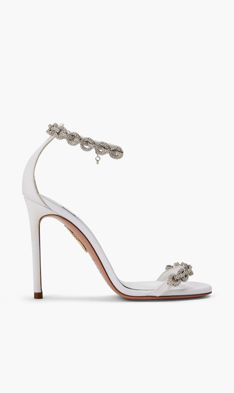 

Aquazzura Firenze White Love Link Sandal 105 for Women | The Deal Outlet