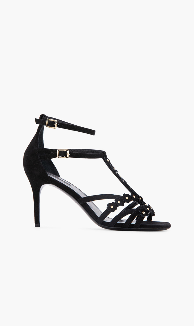 

Longchamp Floral Suede Sandals