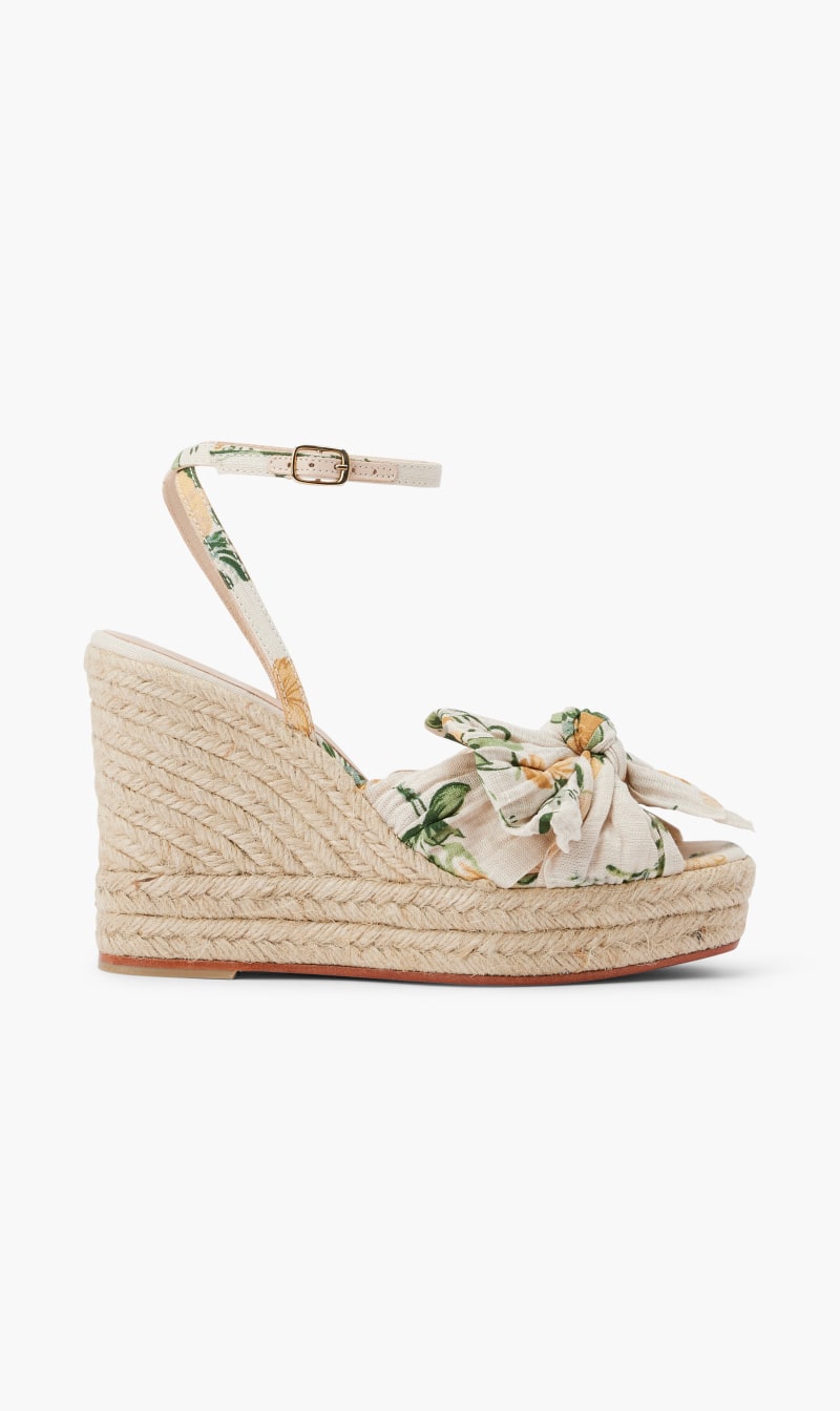 

Loeffler Randall Multi-color Pleated Knot Wedge Espadrille for Women | The Deal Outlet