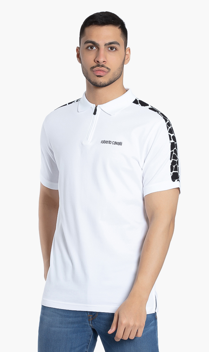 

Roberto Cavalli Zipped Cotton Polo Shirt