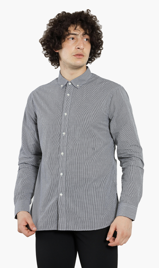 Emporio Armani Regular Fit Checked Long Sleeves Shirt