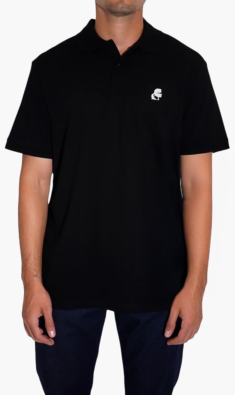 

Karl Lagerfeld Black Karl Cameo Polo T Shirt for Men | The Deal Outlet