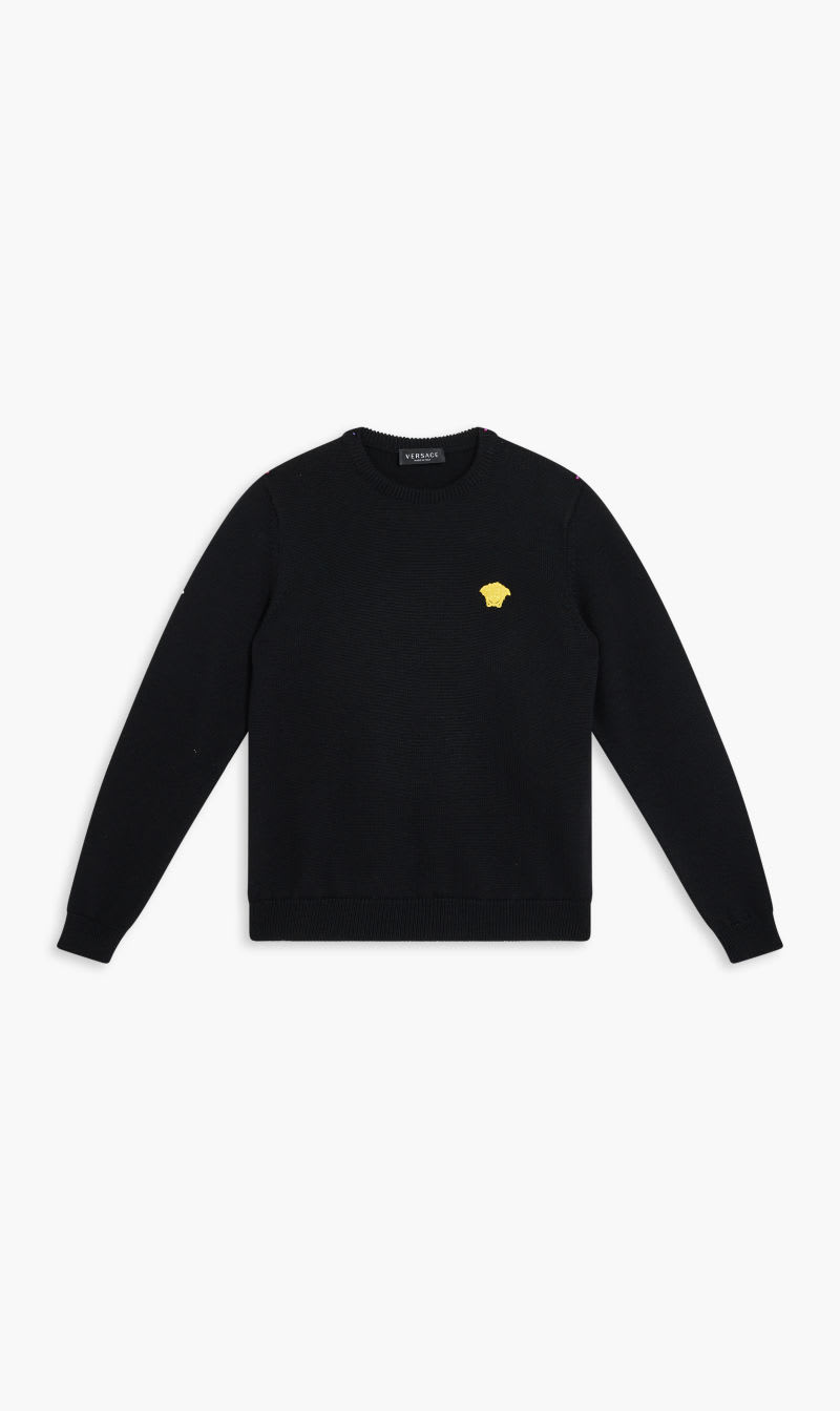 

Versace Black Medusa Embroidered Knit Sweater for Boys | The Deal Outlet