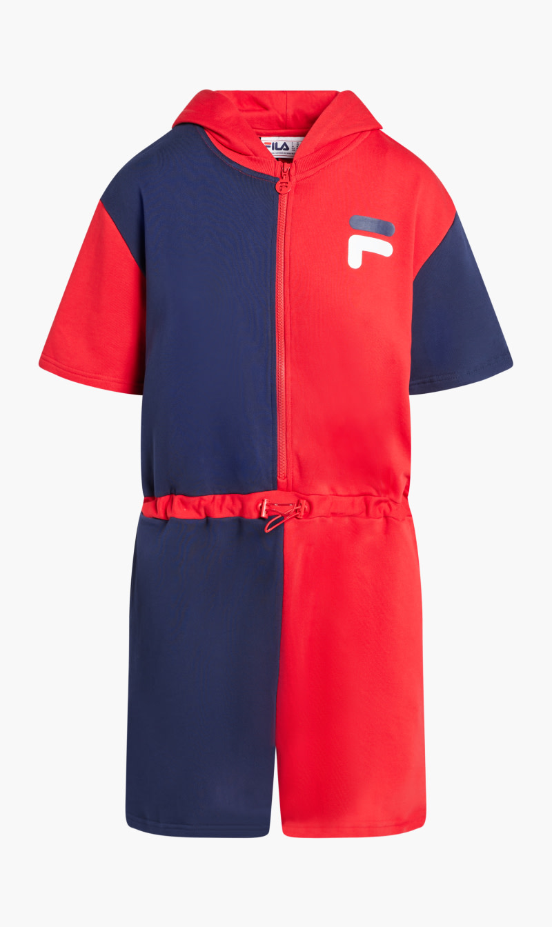 

Nitara Colorblock Romper, Red