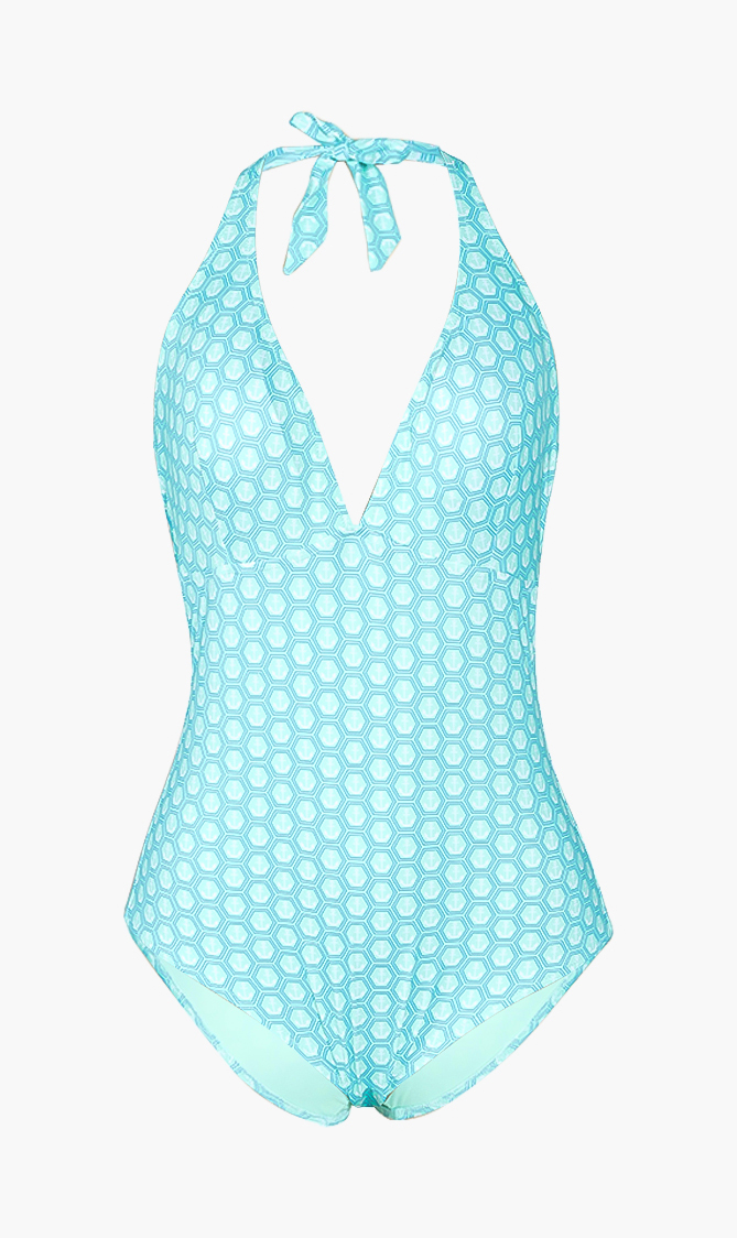 

Famous Anchor Halter One-piece Swimsuit