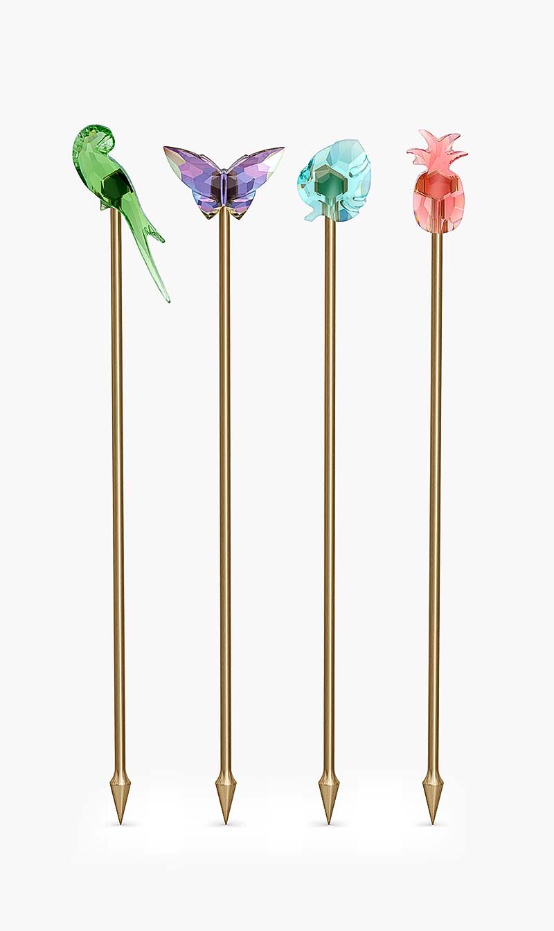 

Swarovski Jungle Beats Cocktail Stirrers Andoki, Set Of 4