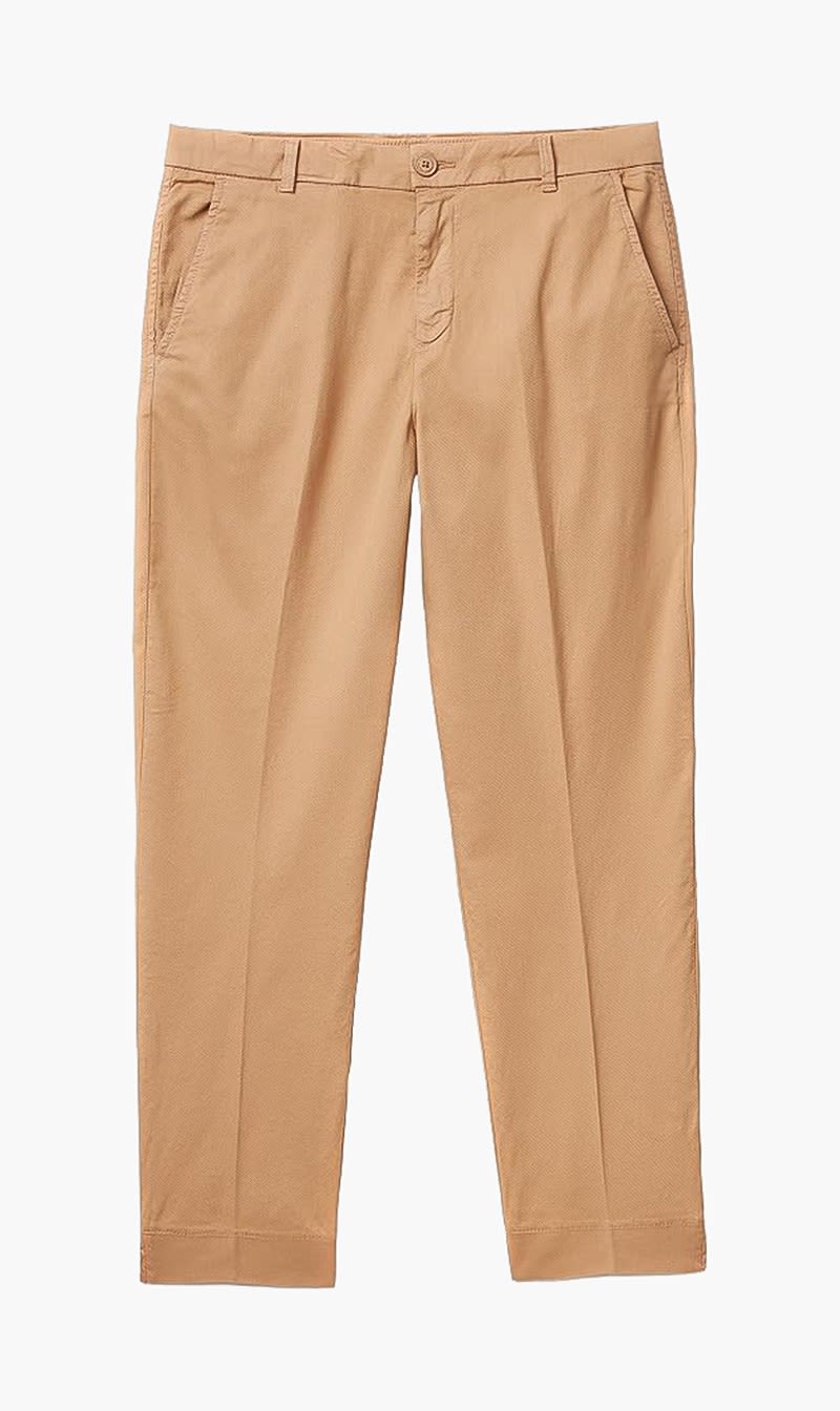 Beige United Colors Of Benetton Pink Cropped Cotton Chinos for Women