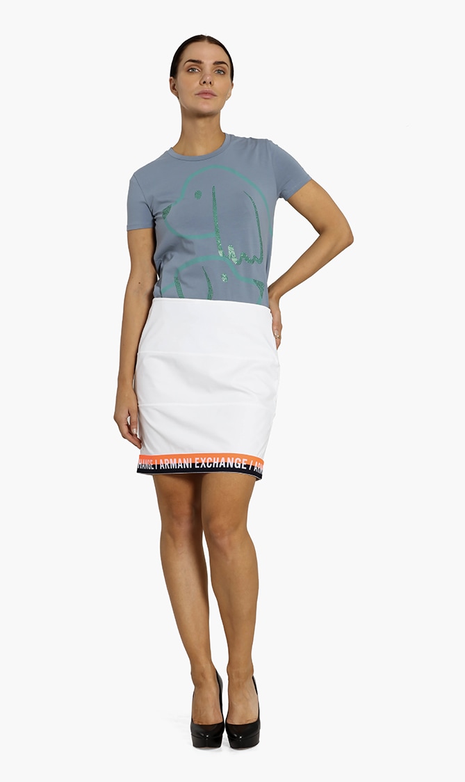 

Emporio Armani Elastic Logo Hem Skirt