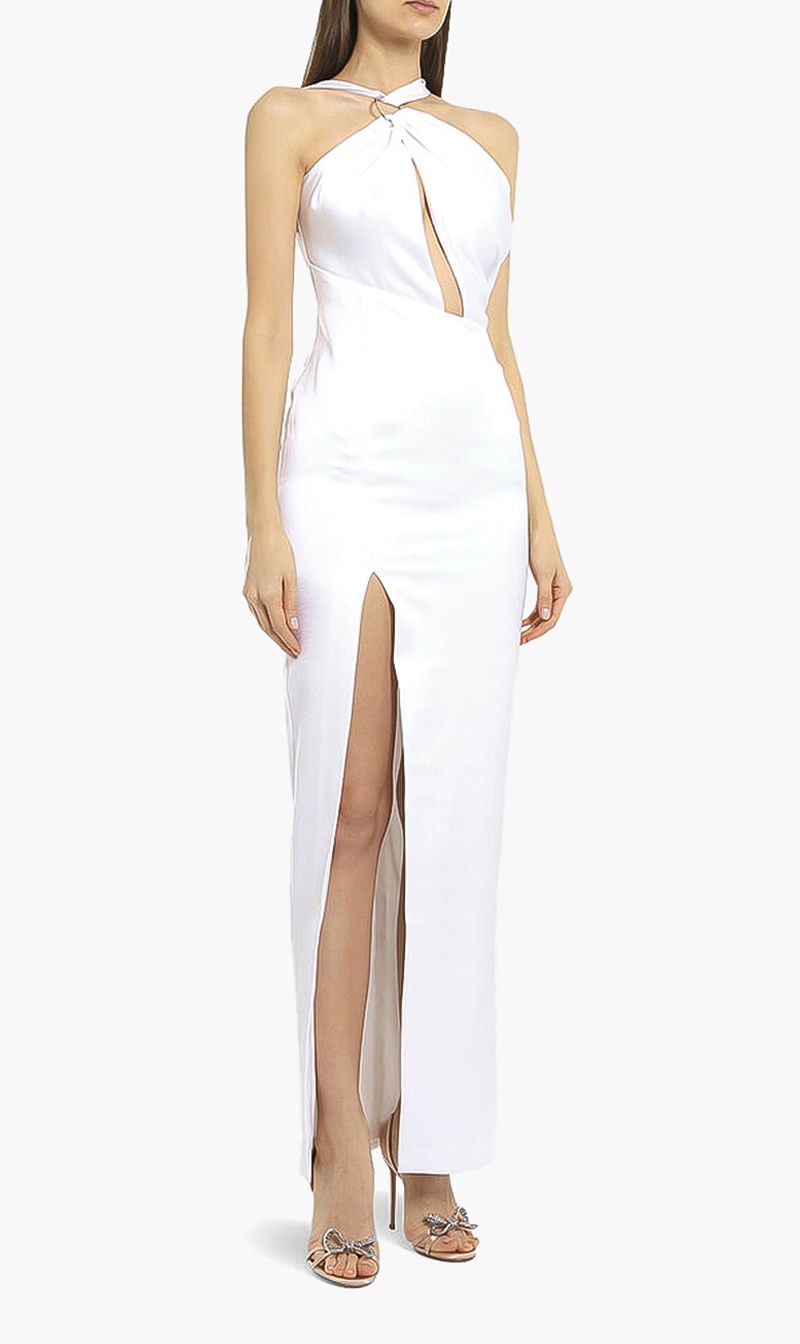 

Asymmetric Draped Gown, White