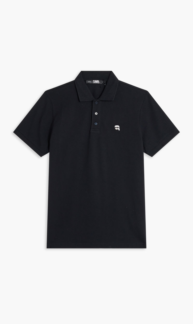 

Karl Lagerfeld Black Ikonik 20 Embroidered Polo for Men | The Deal Outlet
