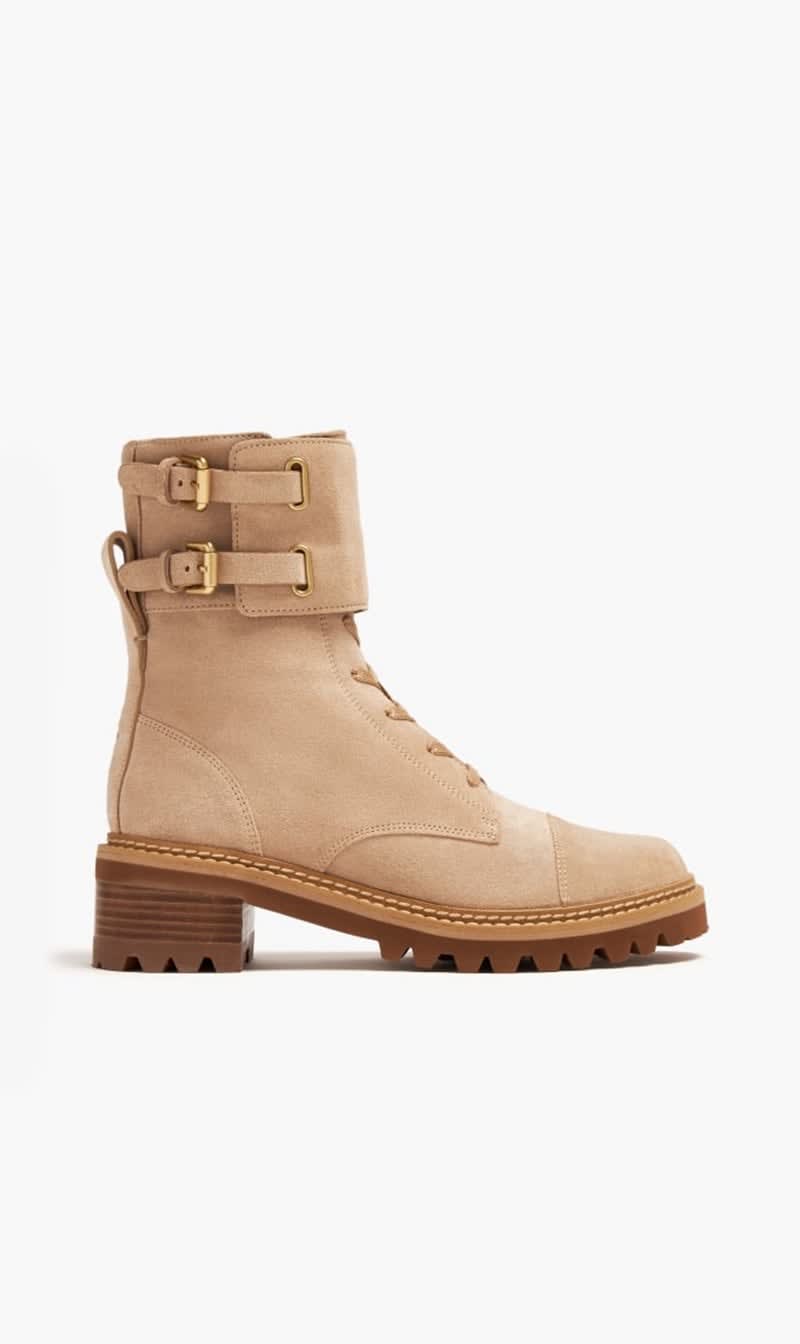 

See By Chloe Beige Mallory Ankle Boots for Women | The Deal Outlet