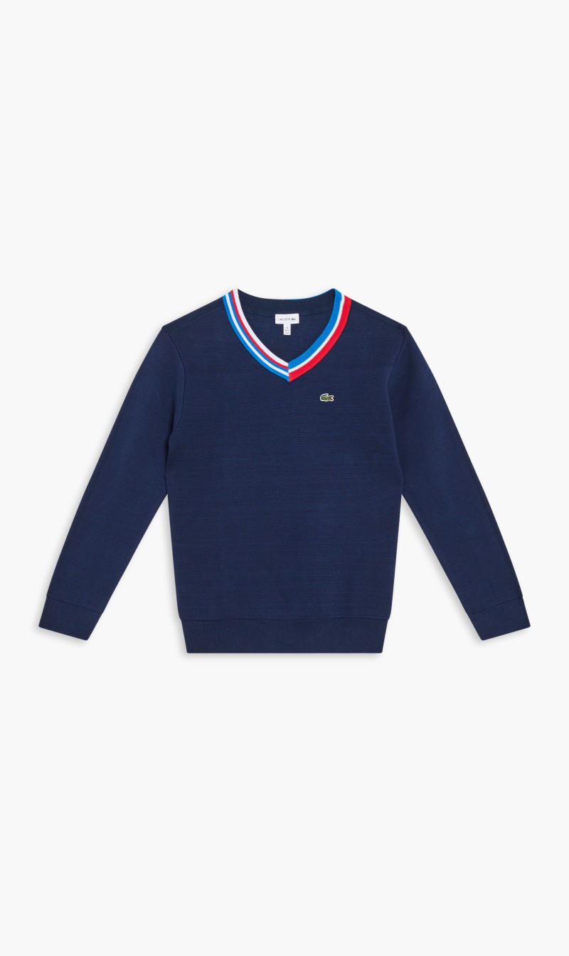 

Lacoste Blue V Neck Sweater | The Deal Outlet