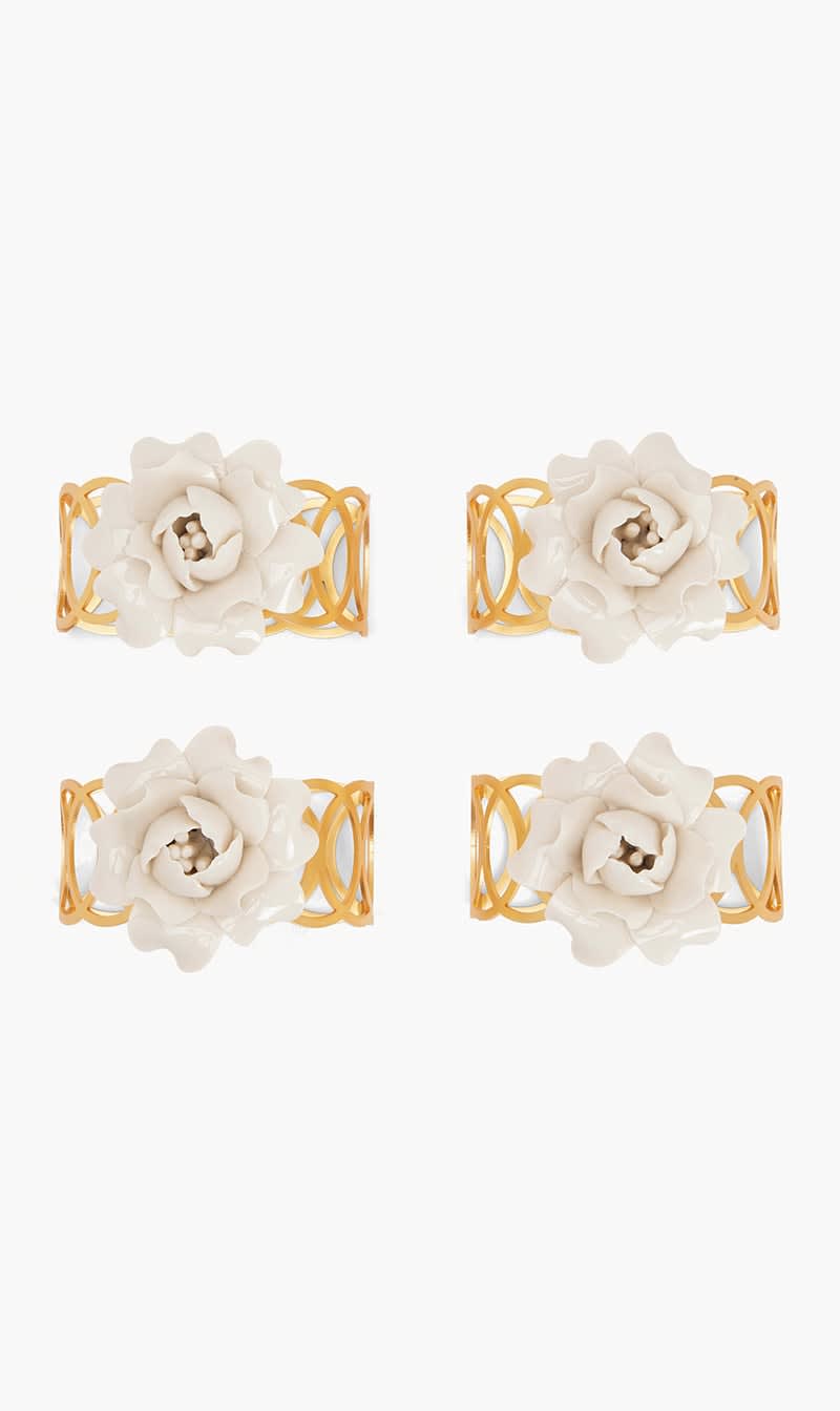 

Villari Others Camelia Napkin Ring White Set Of 4 | The Deal Outlet