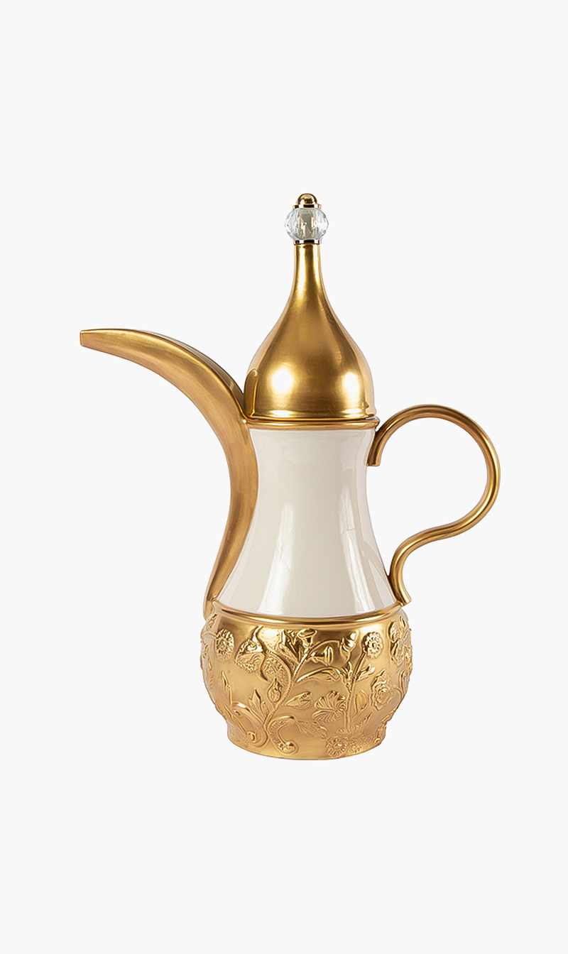 

Ramz By Villari White & Gold Dallah Thermos
