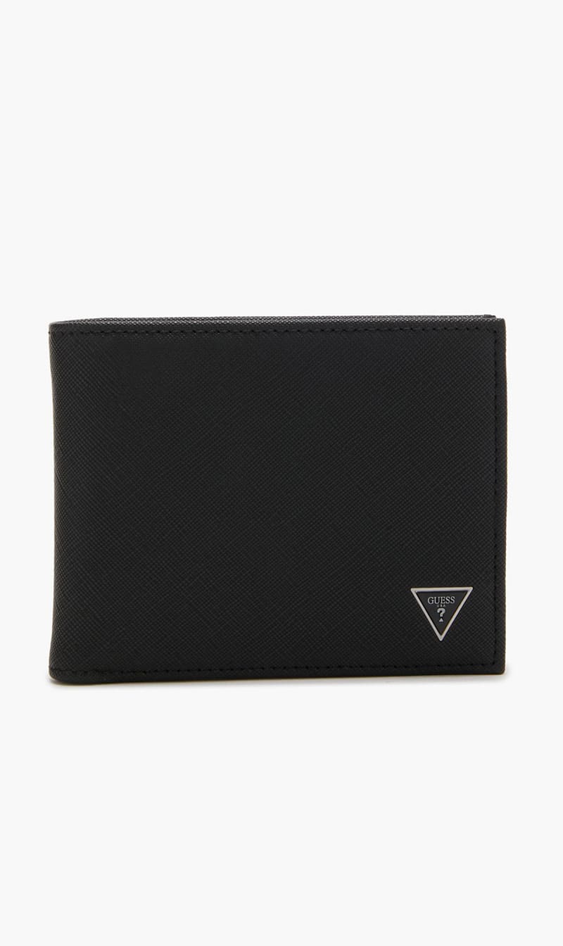 

Guess Black Certosa Black Billfold Wallet for Men | The Deal Outlet