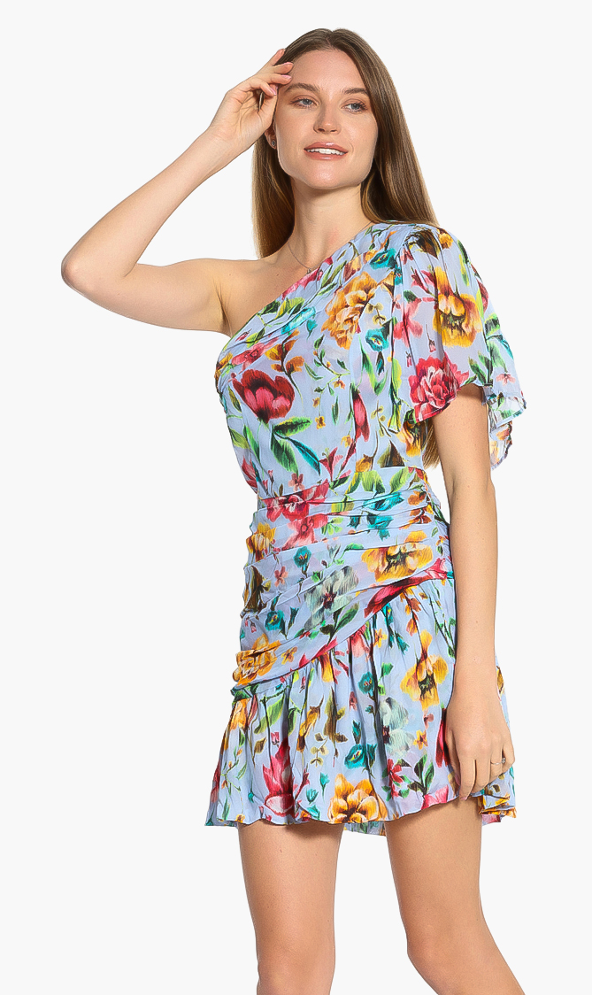 

Replay Asymmetrical Floral Print Dress