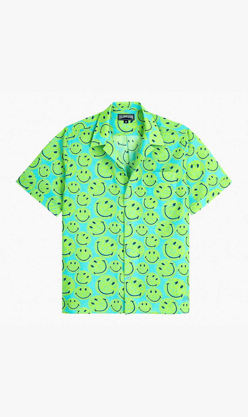 

Vilebrequin Blue All Over Smiley Print Shirt for Men | The Deal Outlet