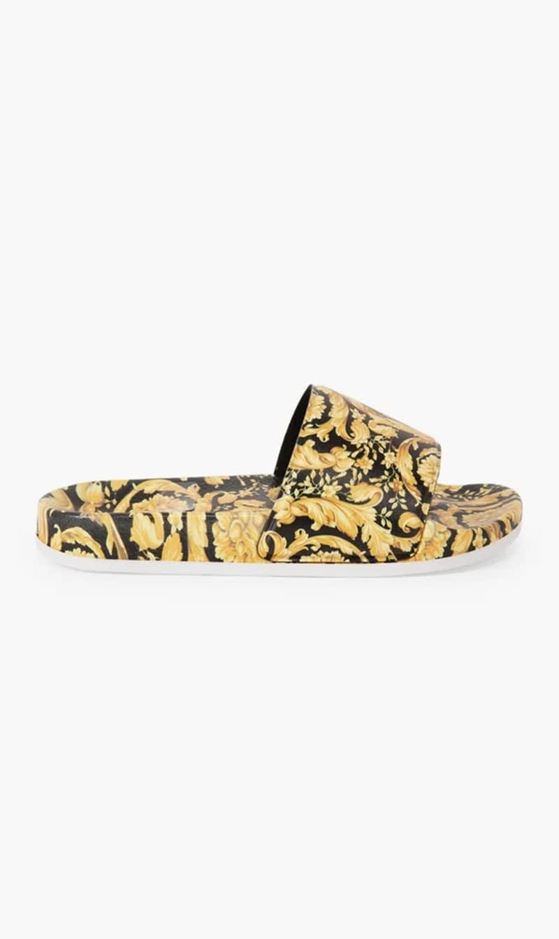 

Versace Multi-color Barocco Print Slides for Girls | The Deal Outlet