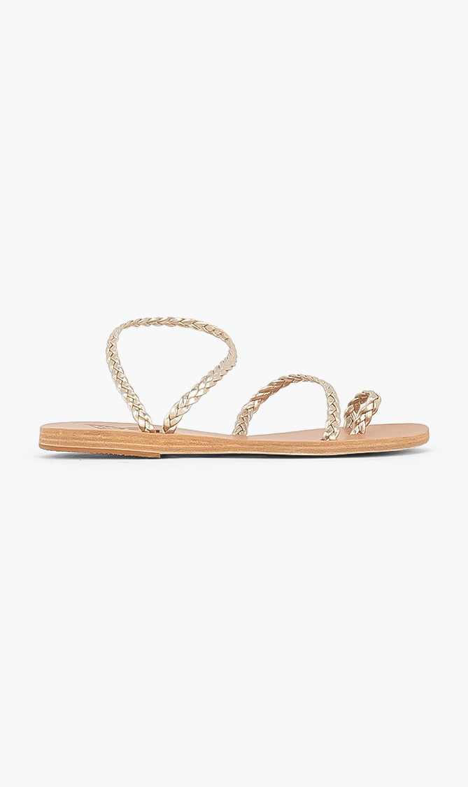 Ancient Greek Sandals Eleftheria Braided Metallic Sandals