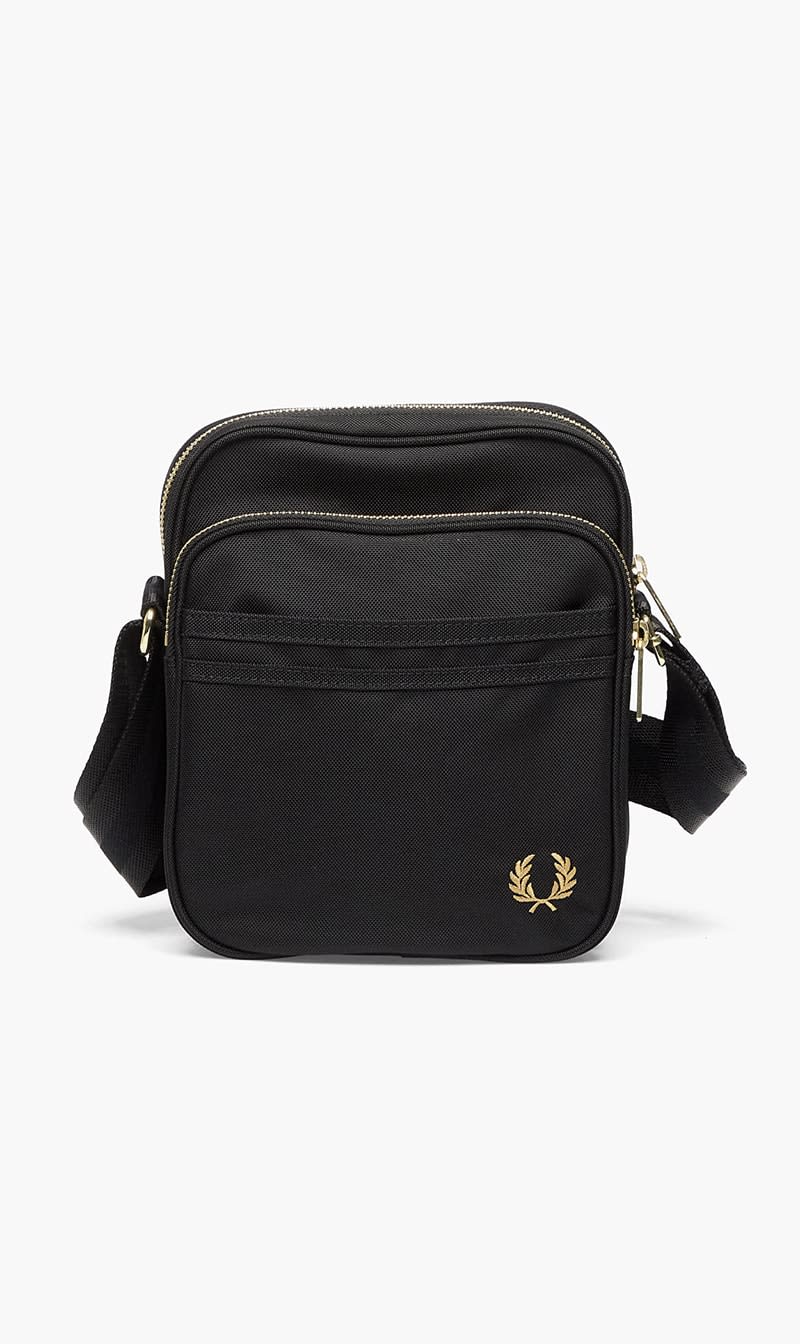 

Fred Perry Black Textured Nylon Side Bag for Men | The Deal Outlet
