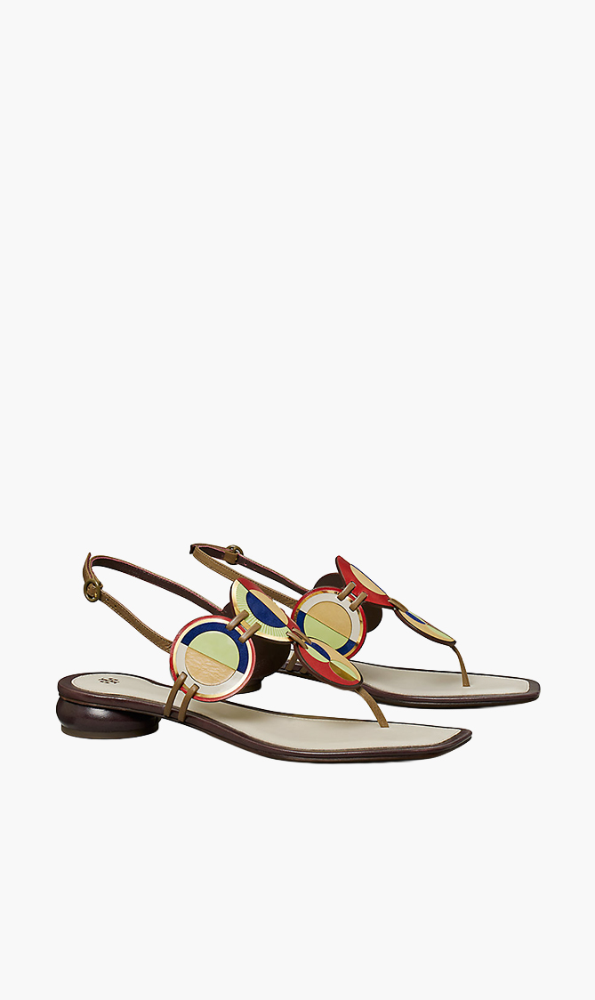 

Tory Burch Multi-color Marquetry Sandal 25mm for Women | The Deal Outlet