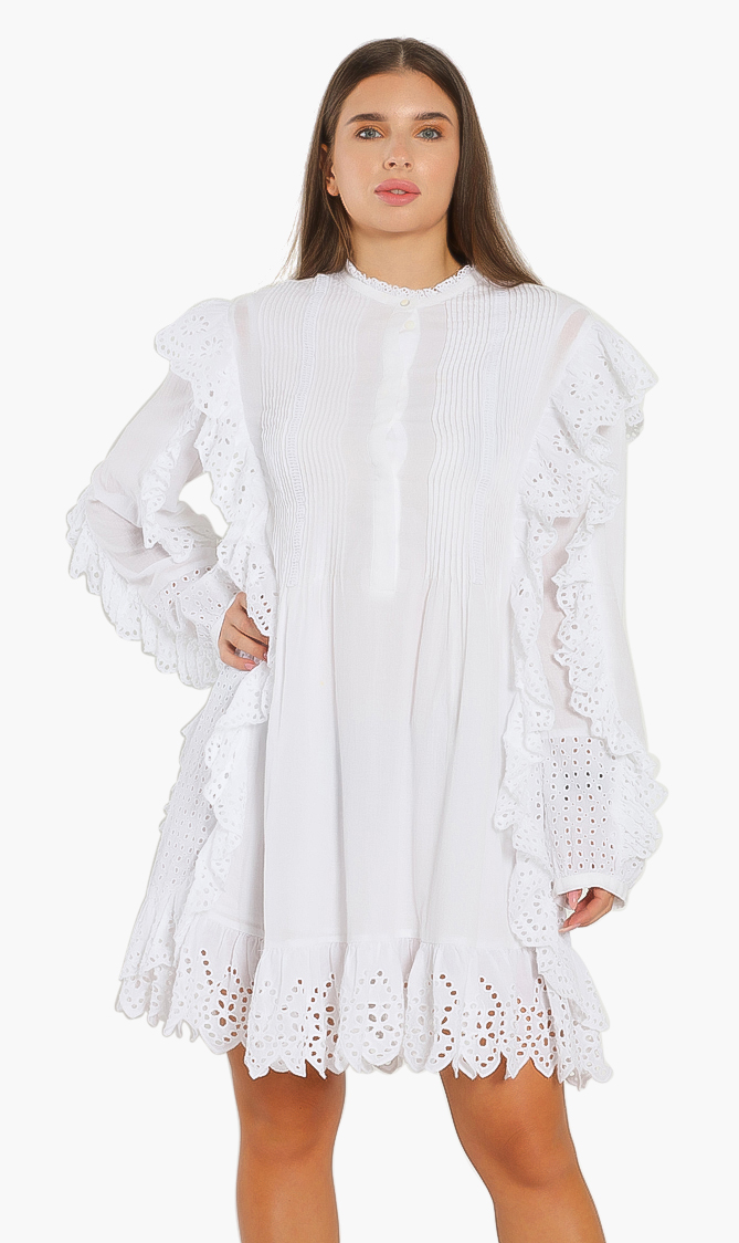 

Replay Broderie Anglaise Midi Dress