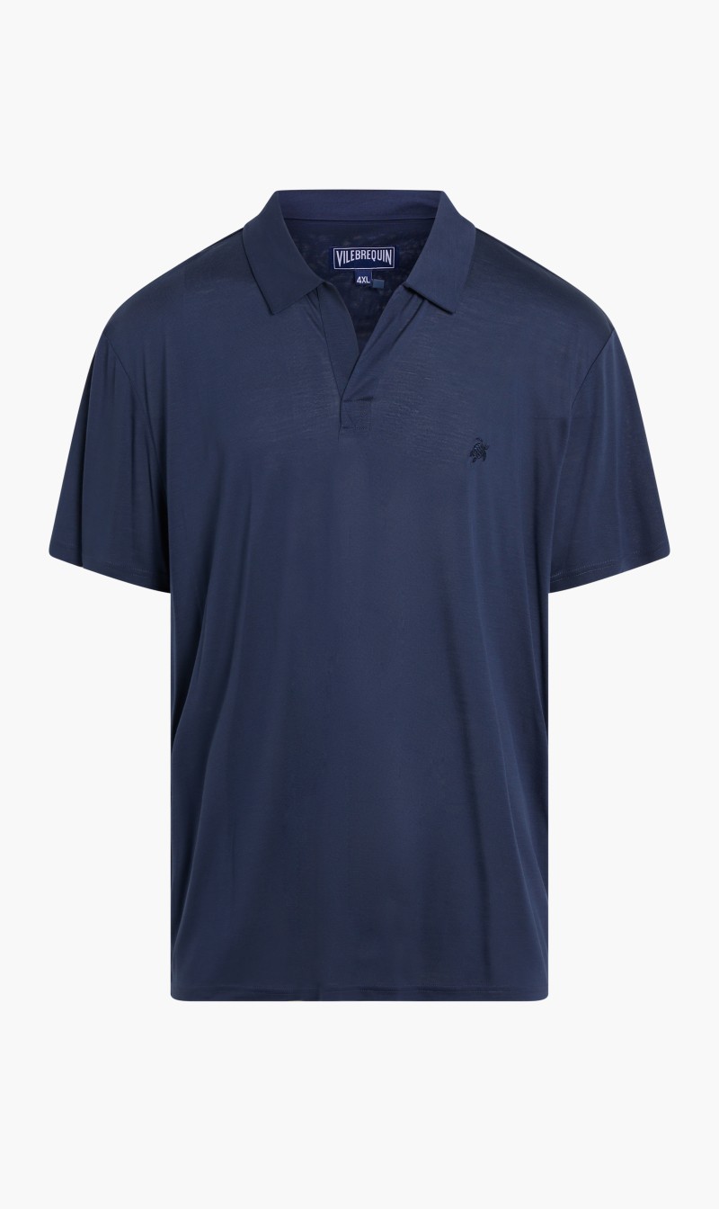 

Vilebrequin Blue Solid Jersey Polo for Men | The Deal Outlet