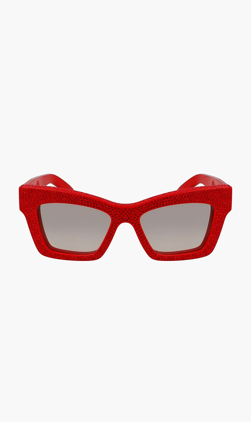 Ferragamo Red Glitter Sunglasses for Women