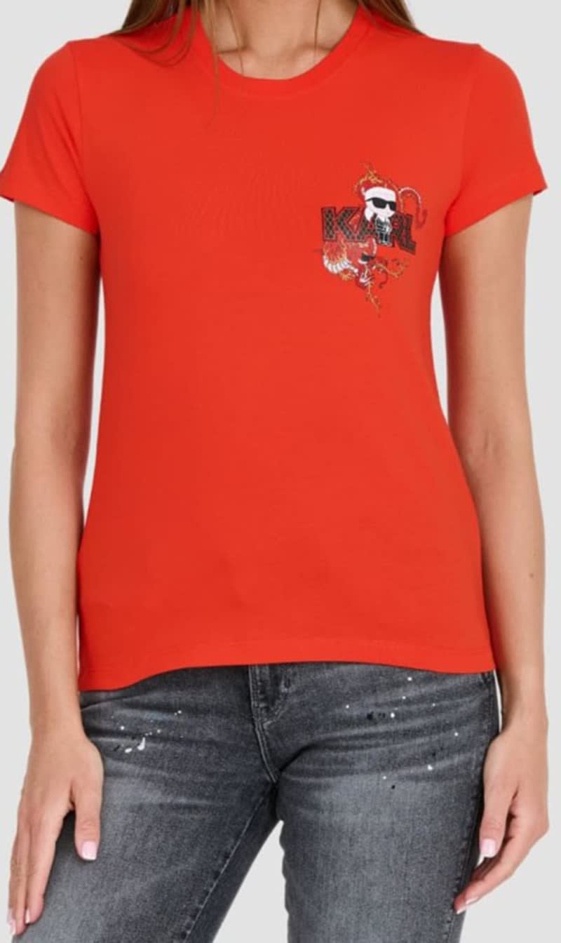 

Karl Lagerfeld Red Ikonik Lny T-shirt for Women | The Deal Outlet