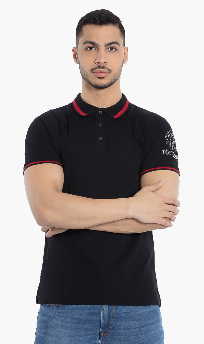 

Roberto Cavalli Cotton Ribbed Trim Polo Shirt