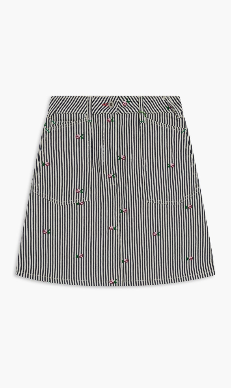 

Kenzo Blue Rinse Stripe Short Denim Skirt for Women | The Deal Outlet