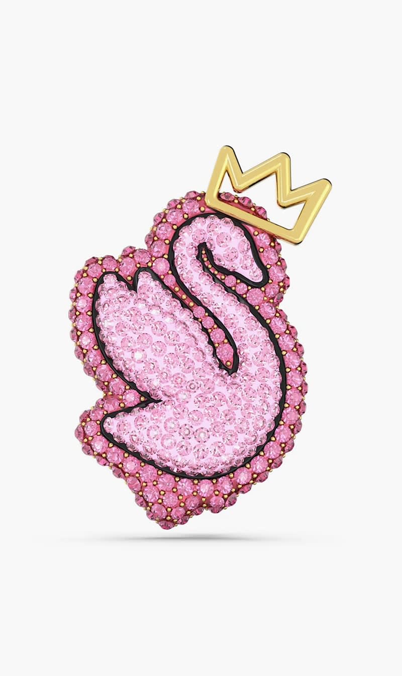 

Swarovski Gold Pop Swan Brooch for Women | The Deal Outlet