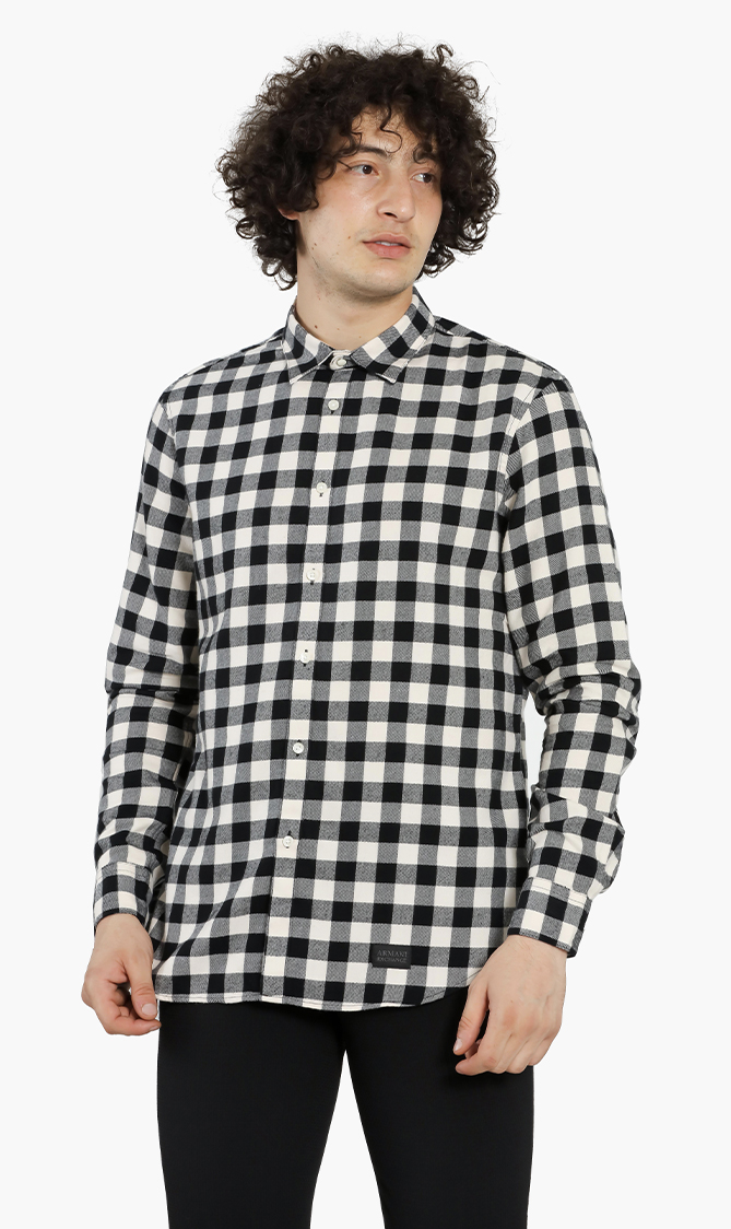 

Emporio Armani Regular Fit Checked Long Sleeves Shirt