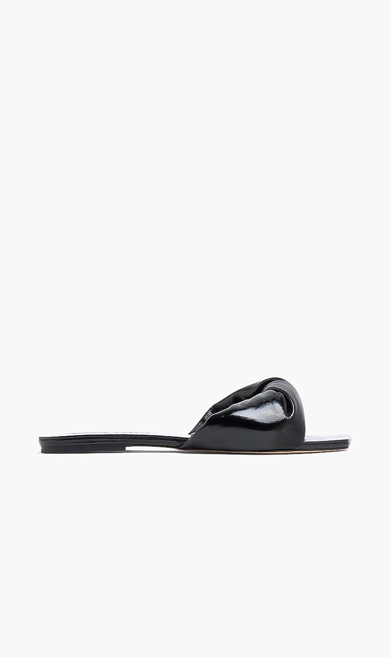 

Studio Amelia Black Twisted Patent Flat for Women | The Deal Outlet