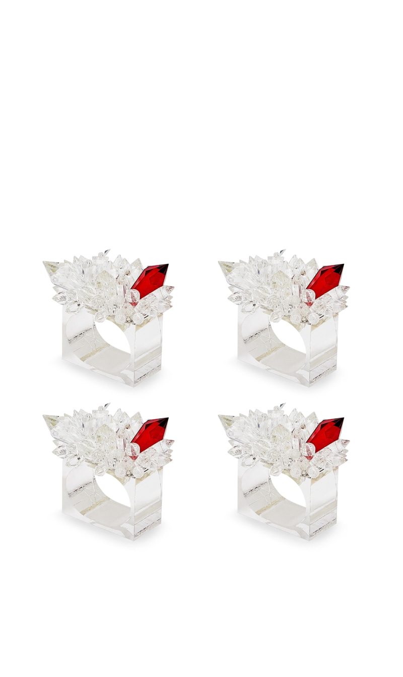 

Zenith Napkin Ring In Crystal, Set Of 4, White