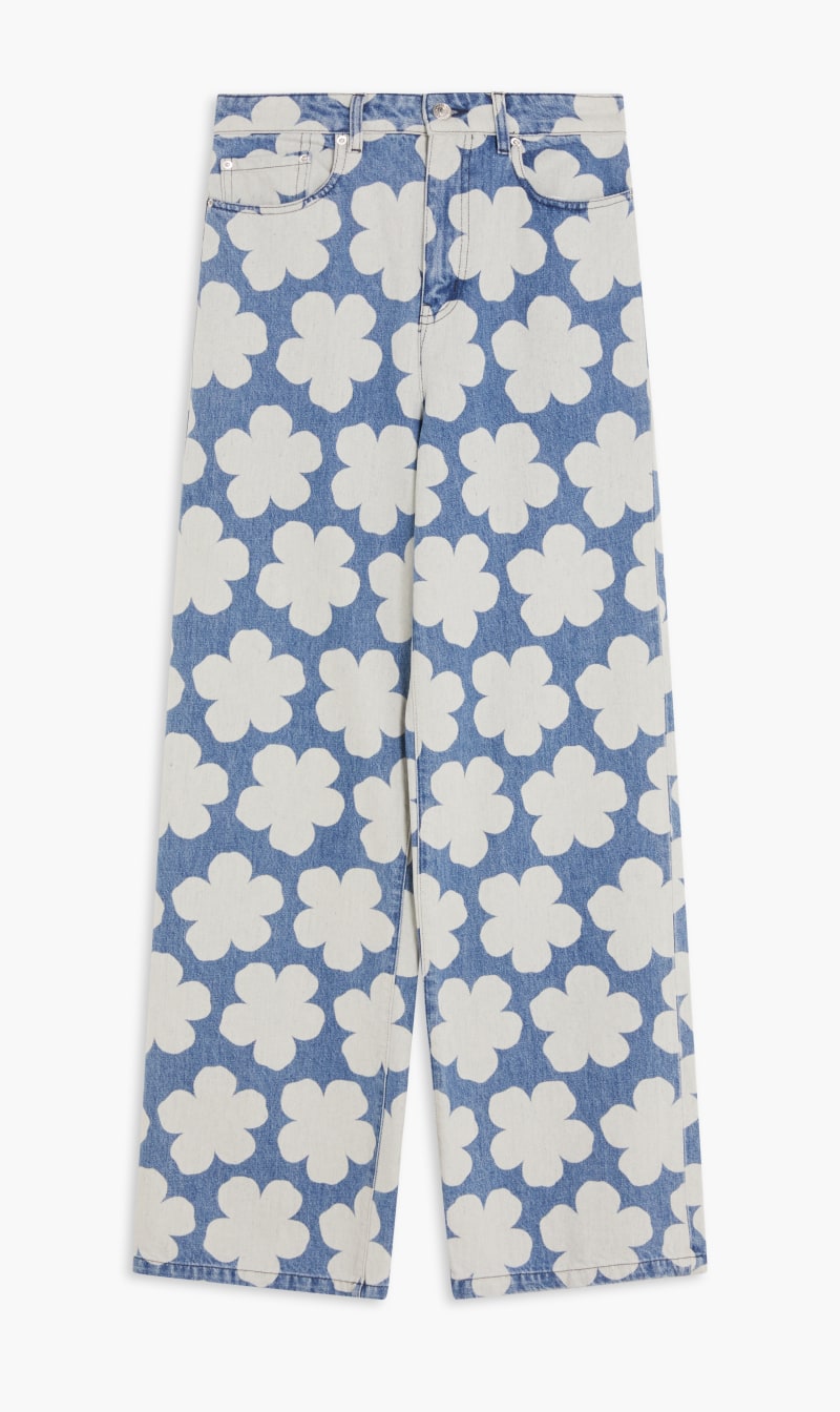 

Kenzo Blue Printed Wide Leg Fit Jeans for Women | The Deal Outlet