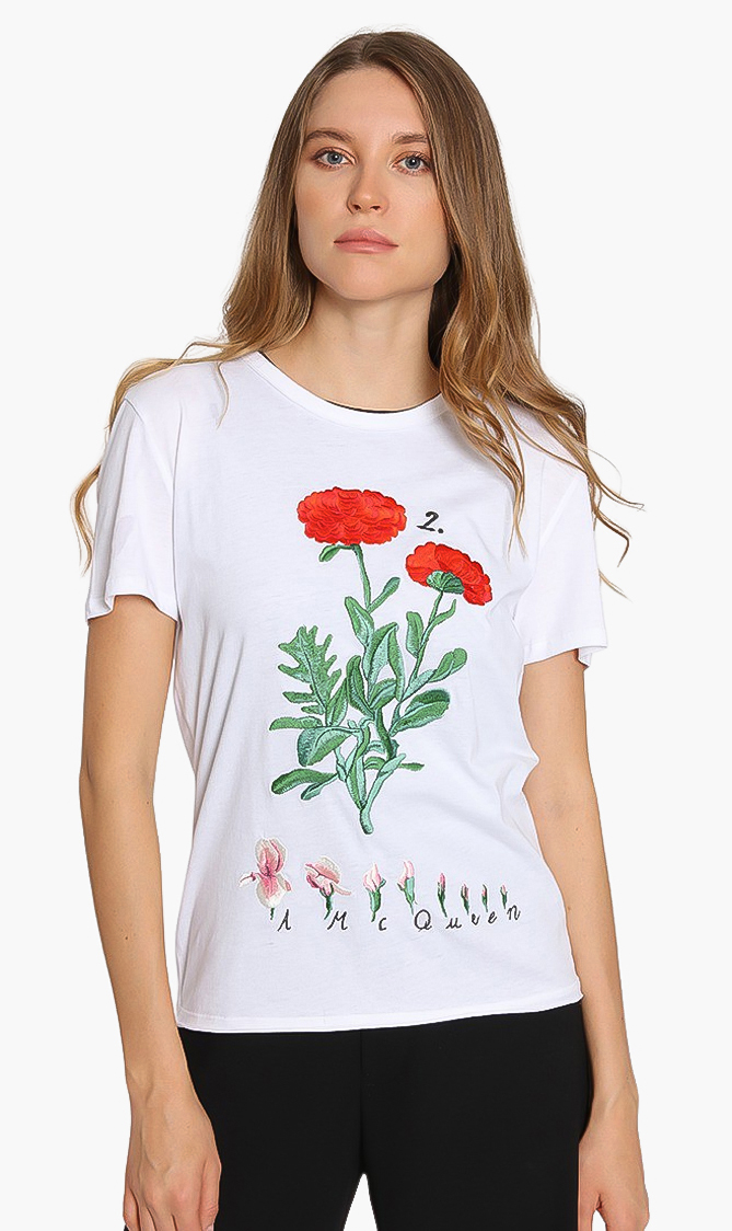 

Alexander Mcqueen Floral Embroidered T-shirt
