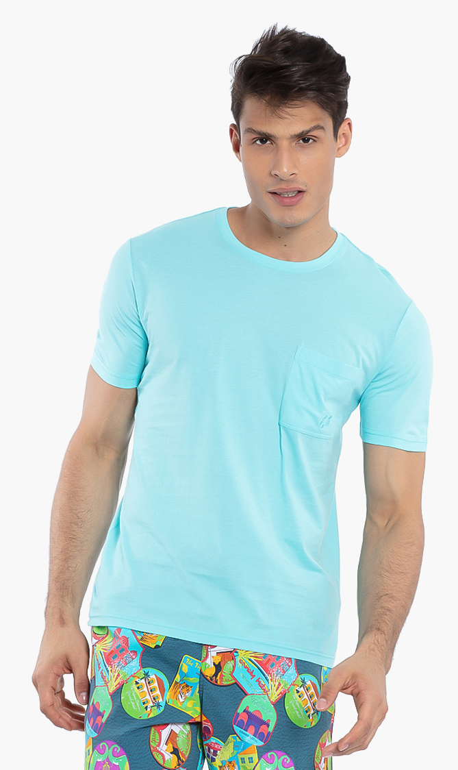 

Vilebrequin Blue Regular Fit Cotton Solid T-shirt for Men | The Deal Outlet