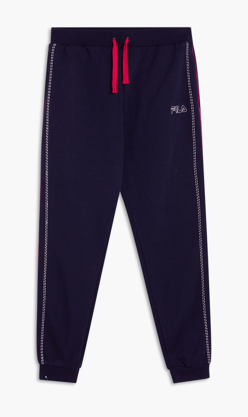 

Cuff Pants With Side Stitching, Blue
