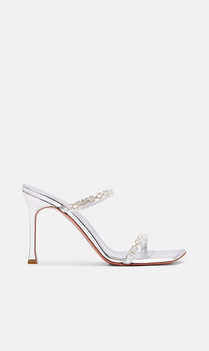 

Amina Muaddi Silver Diana Slipper 95 Mirror Silver + White Crystals 95 Mm Sr Heel (as Sample) - New Style for Women | The Deal Outlet