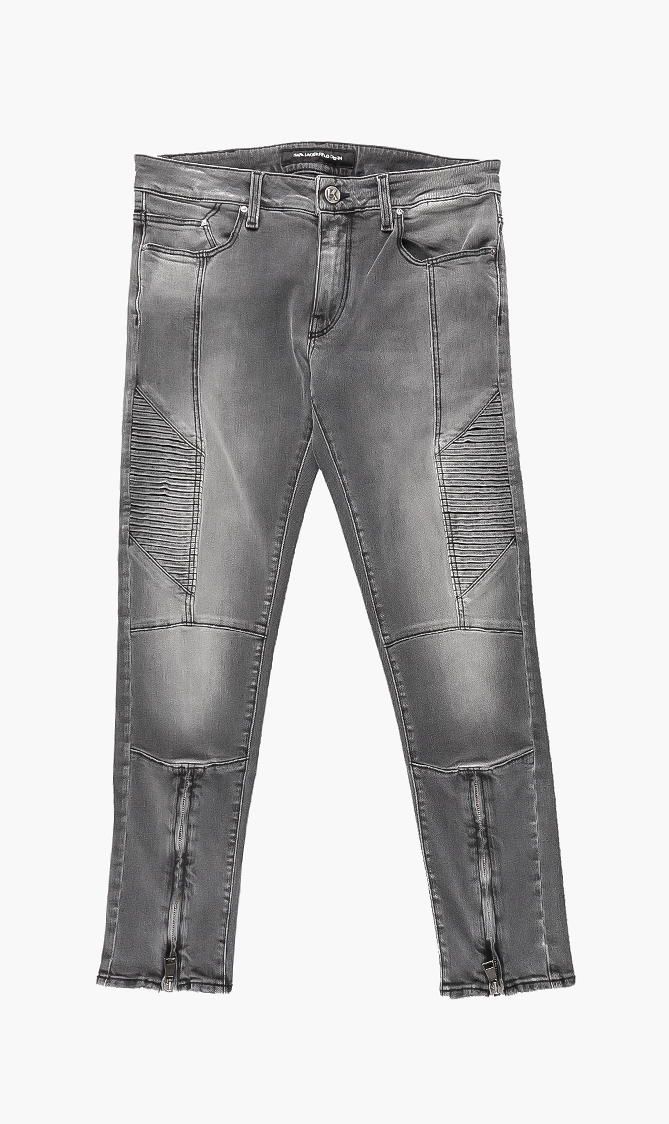 

Zip Hem Jeans, Black