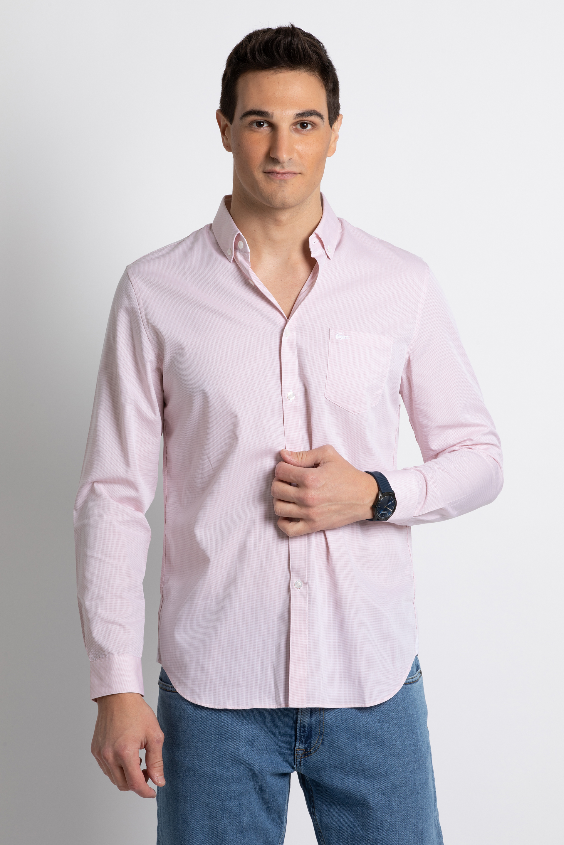 

Lacoste Micro Check Regular Fit Long Sleeve Shirt