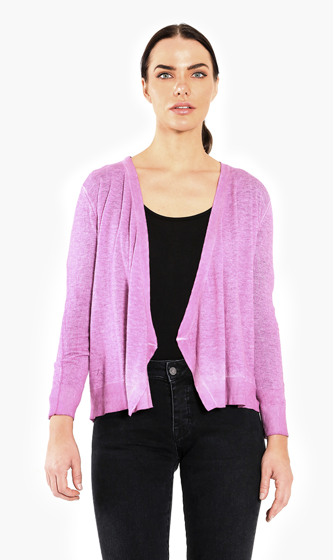 

Daphnee Cotton Blend Cardigan, Purple