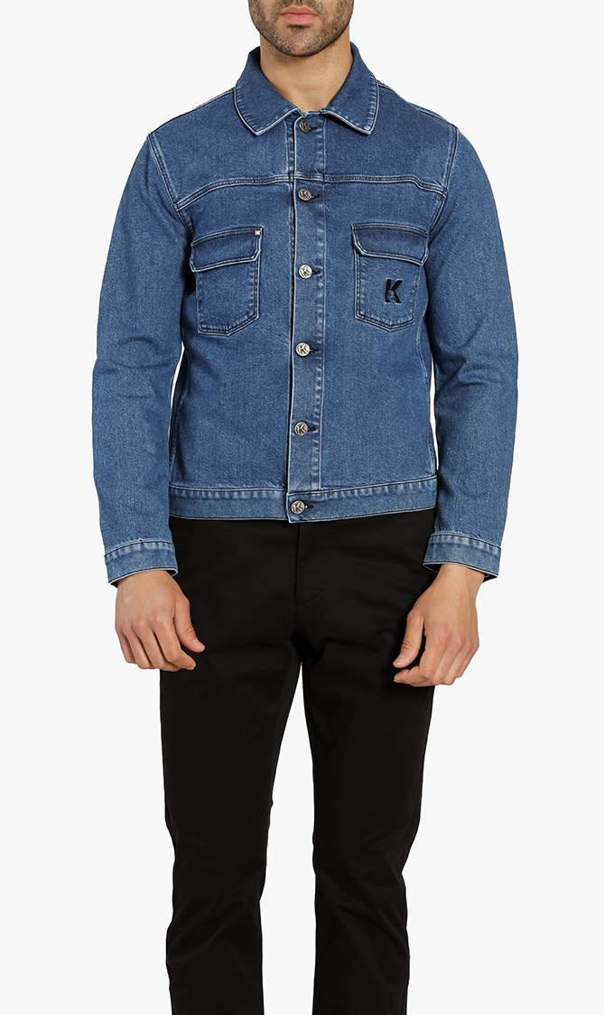 

Karl Lagerfeld Embroidered Logo Denim Jacket