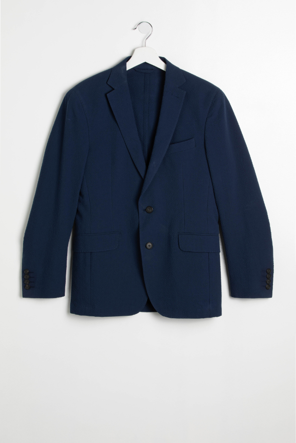 

Stretch Seersucker Blazer, Blue